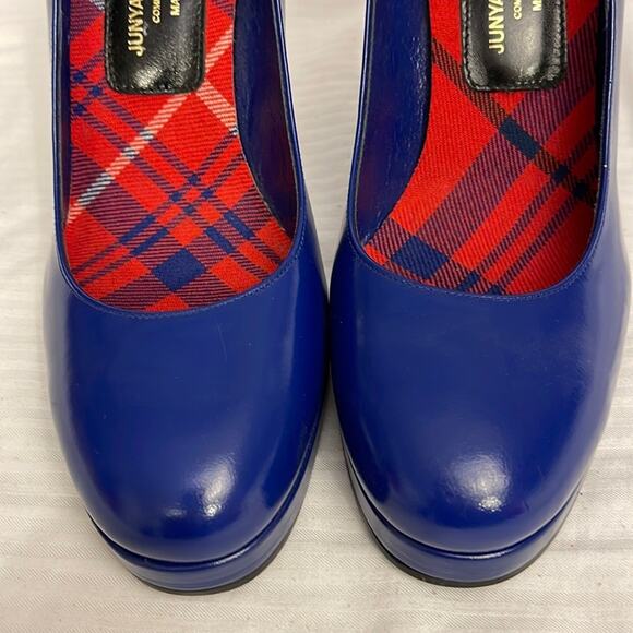 JUNYA WATANABE Comme des Garcons Pump Heels Shoes Royal Blue Size 7 - Picture 7 of 11